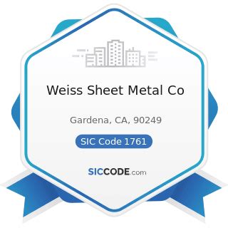 weiss sheet metal gardena ca|Weiss Sheet Metal Co in Gardena, CA 90249 .